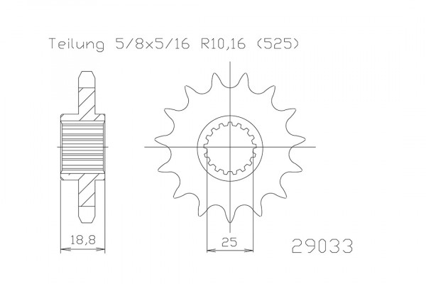 Ritzel 19 Zähne 525 passend für BMW F800R E8ST