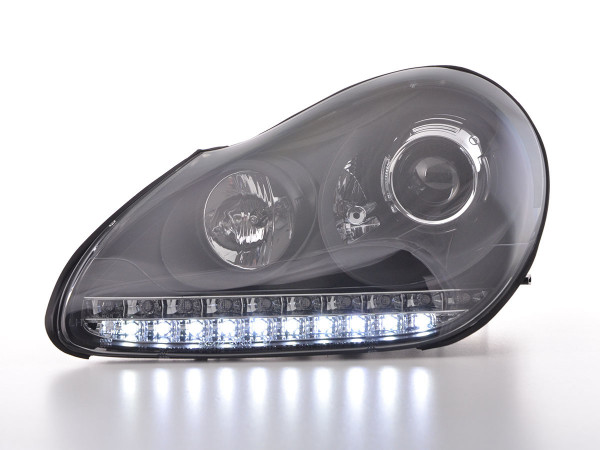 Scheinwerfer Set Xenon Daylight LED TFL-Optik Porsche Cayenne Bj. 03-07 schwarz