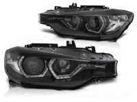 Scheinwerfer Angel Eyes LED DRL schwarz passend für BMW F30/F31 LCI 15–18 Scheinwerfer Angel Eyes LED DRL schwarz passend für BMW F30/F31 LCI 15–18