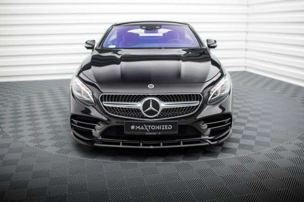 Front Ansatz V.2 Für Mercedes-Benz S Coupe AMG-Line C217 Facelift Schwarz Hochglanz