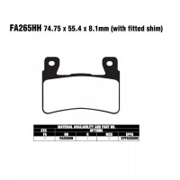 EBC FA265HH Bremsbeläge vorn passend für Honda CBR / VTR EBC FA265HH Bremsbeläge vorn passend für Honda CBR / VTR