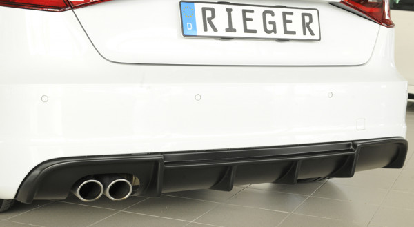 Rieger Heckeinsatz matt schwarz für Audi A3 (8V) 3-tür. (Schrägheck 8V1) 07.12-08.16 (bis Facelift)
