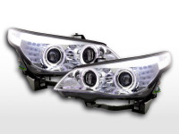 Scheinwerfer Set Xenon Angel Eyes LED chrom passend für BMW 5er E60/E61 05–07 Scheinwerfer Set Xenon Angel Eyes LED chrom passend für BMW 5er E60/E61 05–07
