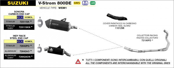 ARROW INDY-RACE Aluminium SUZUKI V-STROM 800DE-SE 23-24