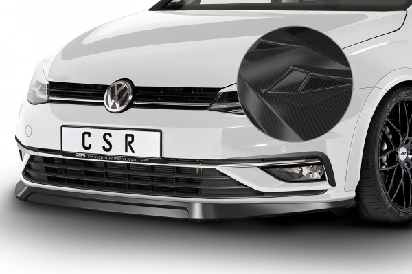 Cup-Spoilerlippe mit ABE für VW Golf 7 CSL324-C Carbon Look Hochglanz