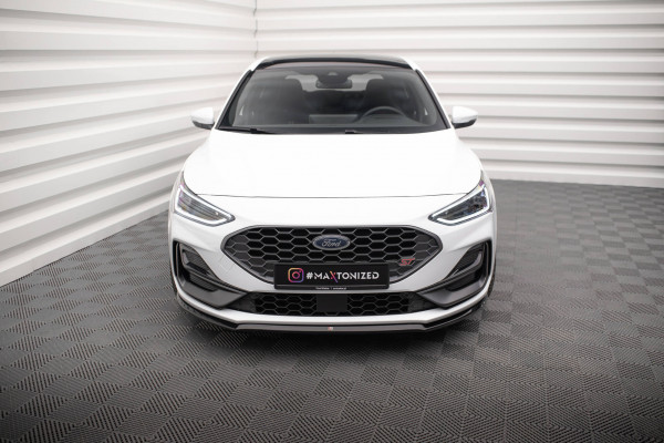 Front Ansatz V.3 Für Ford Focus ST / ST-Line Mk4 Schwarz Hochglanz
