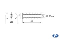 FOX Uni-Schalldämpfer oval Edelstahl ohne Stutzen Länge 420mm FOX Uni-Schalldämpfer oval Edelstahl ohne Stutzen Länge 420mm