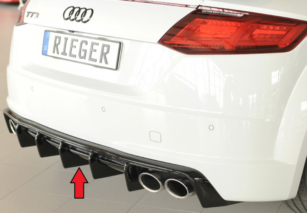 Rieger Heckeinsatz glanz schwarz für Audi TT (8J-FV/8S) Coupé 09.18- (ab Facelift)