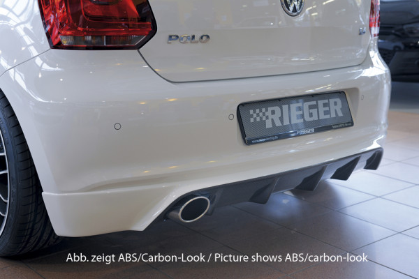 Rieger Heckschürzenansatz matt schwarz für VW Polo 6 (6R) 5-tür. 04.09-01.14 (bis Facelift)