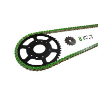 EK Chain Kettensatz 520 MVXZ-2 Grün passend für CF Moto 650 NK, 650 GT und 650 MT EK Chain Kettensatz 520 MVXZ-2 Grün passend für CF Moto 650 NK, 650 GT und 650 MT