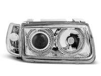 Scheinwerfer Angel Eyes chrom passend für VW Polo 6N 10.94–09.99 Scheinwerfer Angel Eyes chrom passend für VW Polo 6N 10.94–09.99
