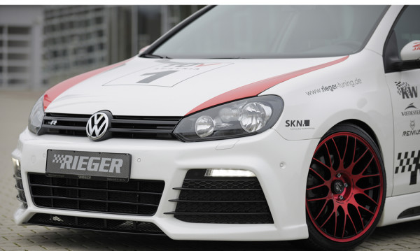 Rieger Spoilerschwert matt schwarz für VW Golf 6 GTD 5-tür.