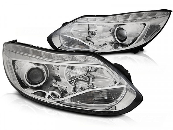 LED Chrom Scheinwerfer passend für Ford Focus Mk3 11-10.14