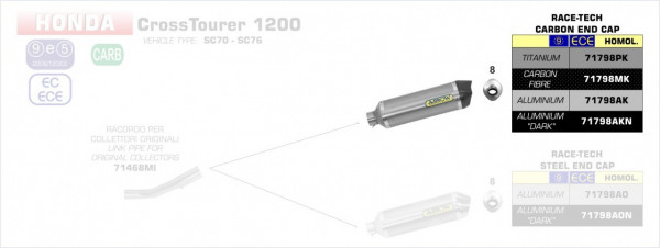 Arrow Endschalldämpfer Race-Tech Aluminium Schwarz