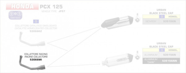 Arrow Krümmer Ohne Kat Honda PCX 125/150 ´14-17/SH 125/150 17-19