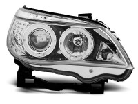 Scheinwerfer Angel Eyes chrom LED-Blinker passend für BMW E60 / E61 Scheinwerfer Angel Eyes chrom LED-Blinker passend für BMW E60 / E61