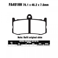 EBC FA491 HH Bremsbeläge passend für Triumph Daytona 675 EBC FA491 HH Bremsbeläge passend für Triumph Daytona 675