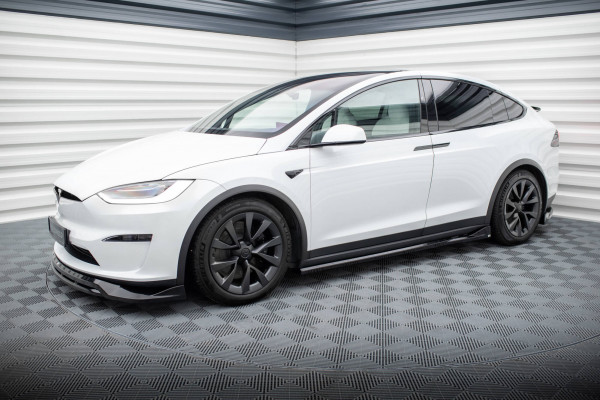 Seitenschweller Ansatz Für Tesla Model X Mk1 Facelift Schwarz Hochglanz