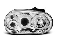 Scheinwerfer Angel Eyes chrom passend für VW Golf 4 09.97-09.03 Scheinwerfer Angel Eyes chrom passend für VW Golf 4 09.97-09.03