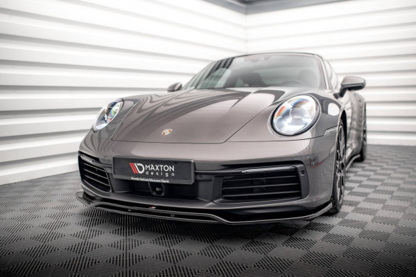 Front Ansatz Für Porsche 911 Carrera 4S 992 Schwarz Hochglanz