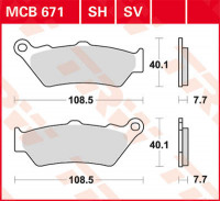 Scheibenbremsbeläge MCB671SH passend für diverse Motorräder Scheibenbremsbeläge MCB671SH passend für diverse Motorräder