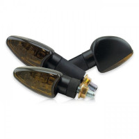 Mini-Blinker "Arrow" schwarz getöntes Glas E-geprüft M8 lang Mini-Blinker "Arrow" schwarz getöntes Glas E-geprüft M8 lang