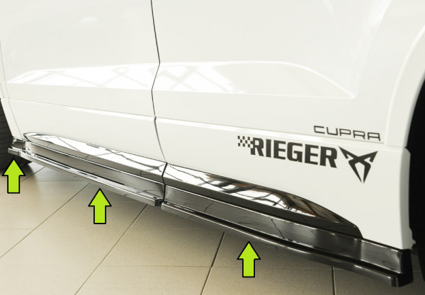 Rieger Seitenschweller rechts ansatz (3-tlg.) glanz schwarz für Seat Ateca Cupra (5FP) 08.20- (ab F