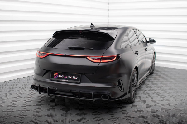 Street Pro Heck Ansatz Flaps Diffusor +Flaps Für Kia Proceed GT Mk1 Facelift Schwarz Hochglanz