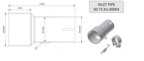 MIVV Verbindungsrohr 55 auf 41 mm