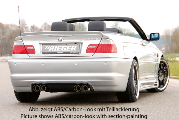 Rieger Heckansatz carbon look für BMW 3er E46 Cabrio 02.98-12.01 (bis Facelift)