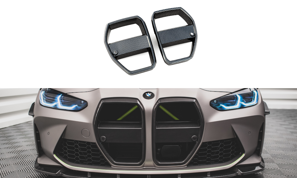 Carbon Fiber Front Grill + License Plate Holder Base BMW M4 G82 / M3 G80 Kühlergrill