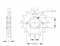 Ritzel 13 Zähne Teilung 428 passend für Aprilia Ritzel 13 Zähne Teilung 428 passend für Aprilia