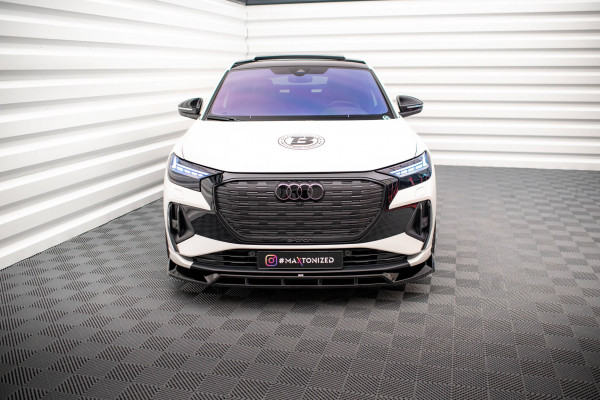 Front Ansatz V.2 Für Audi Q4 E-tron Sportback S-line Mk1 Schwarz Hochglanz