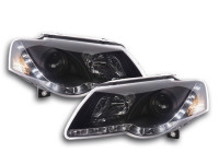 Scheinwerfer Set Daylight LED TFL-Optik passend für VW Passat 3C ab 2005 schwarz Scheinwerfer Set Daylight LED TFL-Optik passend für VW Passat 3C ab 2005 schwarz