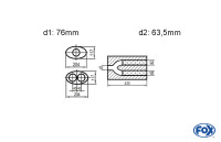 FOX Uni-Schalldämpfer oval zweiflutig Edelstahl 204x117mm FOX Uni-Schalldämpfer oval zweiflutig Edelstahl 204x117mm