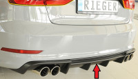 Rieger Heckeinsatz glanz schwarz für Audi A3 (8V) 5-tür. (Limousine 8VS) 07.12-08.16 (bis Facelift)
