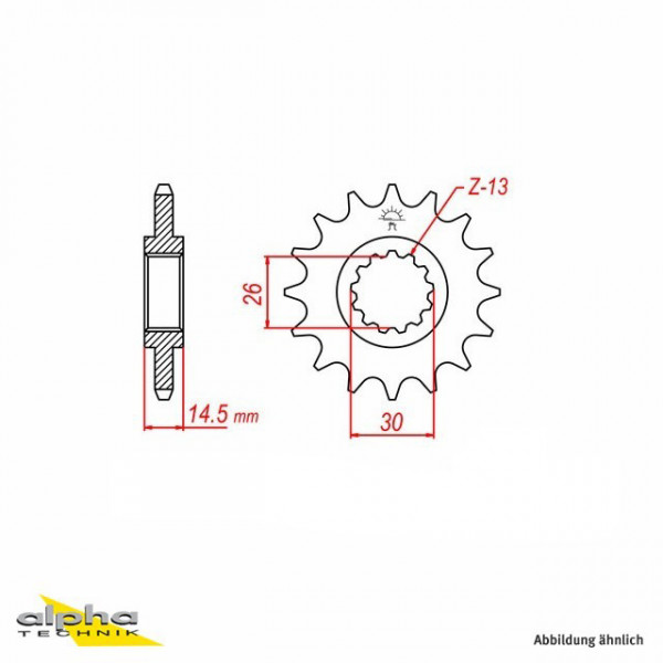 Ritzel 15 Zähne Teilung 630