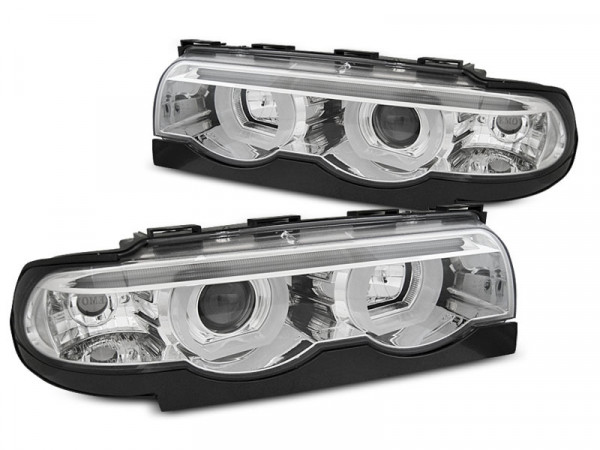 Scheinwerfer Angel Eyes LED 3d chrom passend für BMW E38 94-01