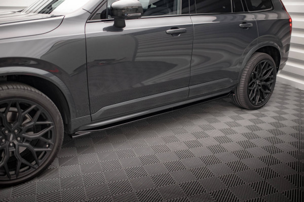 Seitenschweller Ansatz Für Volvo XC90 R-Design Mk2 Facelift Schwarz Hochglanz