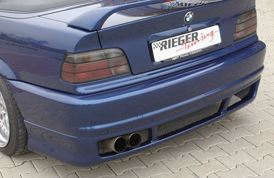 Rieger Heckschürze (V2) matt schwarz für BMW 3er E36 Touring