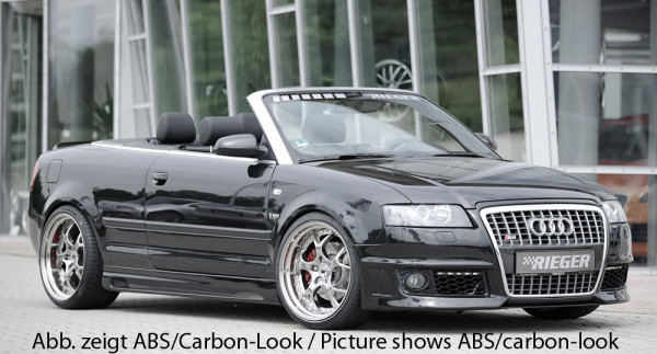 Rieger Seitenschweller links matt schwarz für Audi A4 (8H) Cabrio 01.06- (ab Facelift)