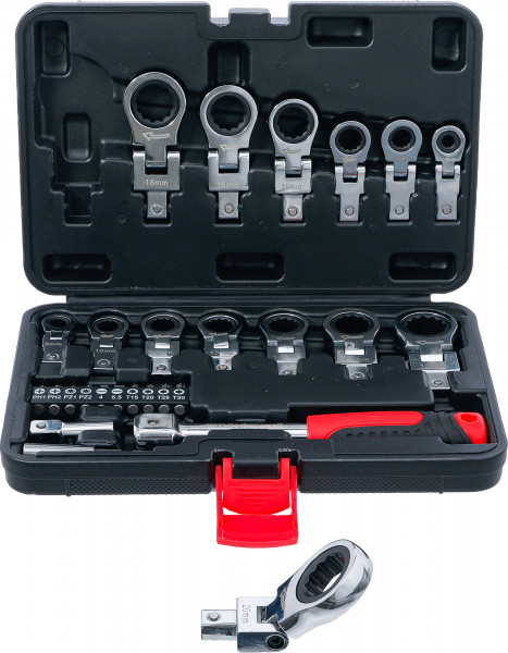 Einsteck-Ratschenring-Schlüssel- und Bit-Satz 6–20 mm – 27-tlg.