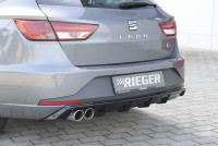 Rieger Heckeinsatz glanz schwarz für Seat Leon FR (5F) 5-tür. (ST/Kombi) 01.13-12.16 (bis Facelift) Ausführung: Schwarz matt