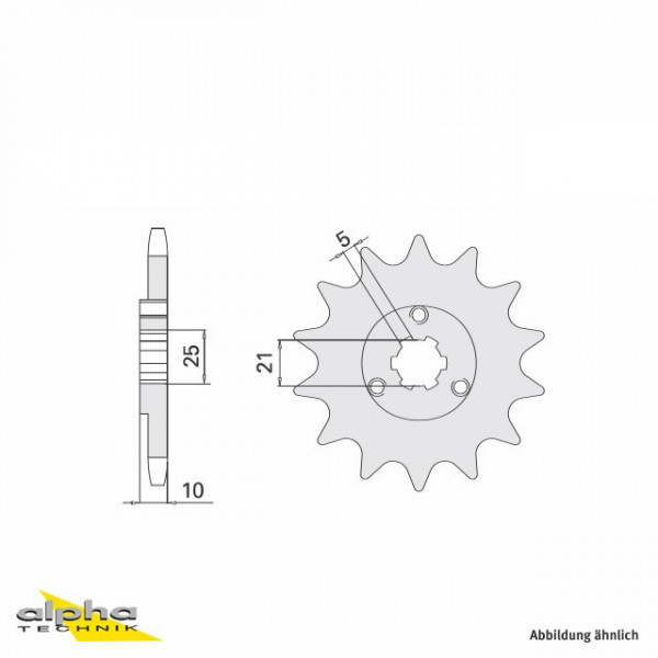 Ritzel 15 Zähne Teilung 525