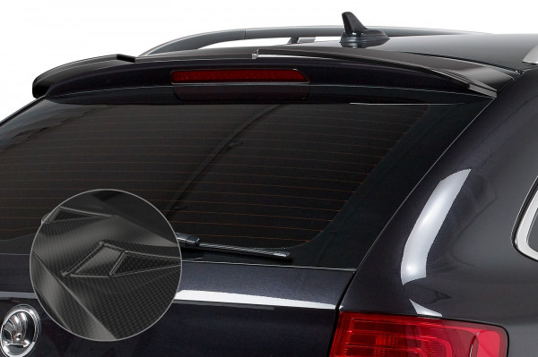 Heckflügel mit ABE für Skoda Superb II (Typ 3T) Kombi HF691 Schwarz Strukturiert