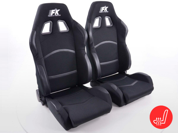 FK Sportsitze Auto Halbschalensitze Set Cyberstar Stoff schwarz mit Sitzheizung