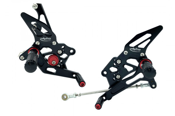 TRACK Fußrastenanlage schwarz passend für Yamaha YZF-R3 / MT-03 ab 2017