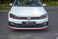 Front Ansatz V.2 Für VW Polo GTI / R-line Mk6 Schwarz Hochglanz