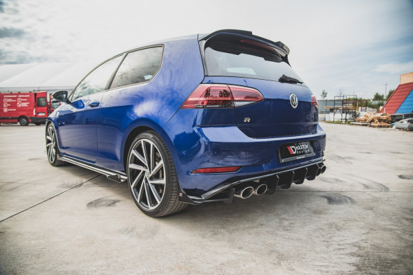 Street Pro Heck Ansatz Flaps Diffusor +Flaps Für VW Golf 7 R Facelift Schwarz Hochglanz