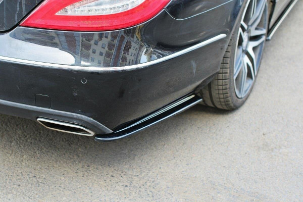 Heck Ansatz Flaps Diffusor Für Mercedes-Benz CLS C218 Schwarz Hochglanz